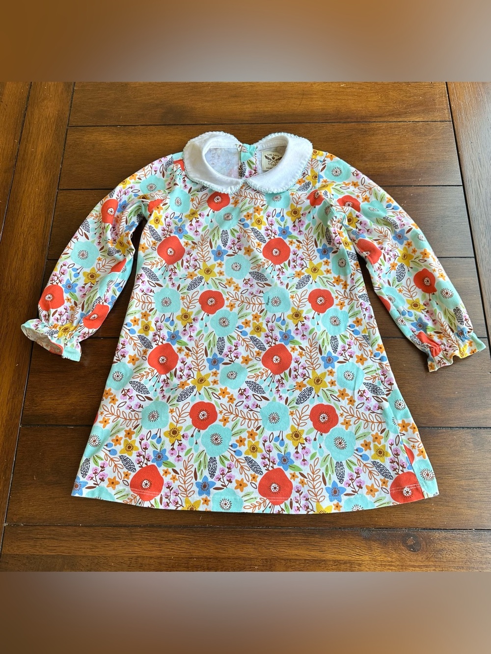 The Oaks Apparel Floral Peter Pan Collar Dress | Size 3T